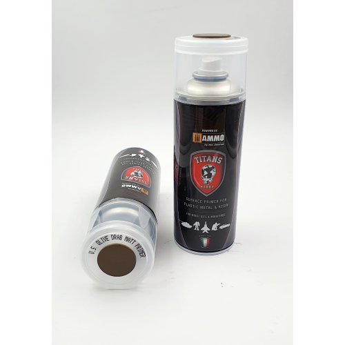 TITANS HOBBY: U.S. Olive Drab Opaco (100%=Ammo of Mig color 0926) - 400ml Spray per plastica, metallo e resina