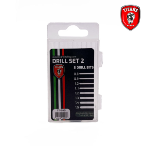 TITANS HOBBY: Set #2 of 8 modelling drill bits (mm.0,8-0,9-1,0-1,1-1,2-1,3-1,4-1,5)