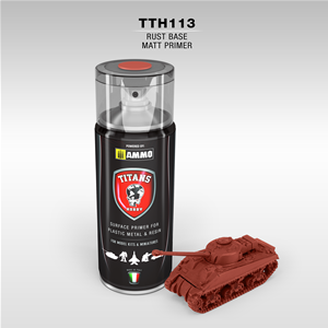TITANS HOBBY: RUST BASE PRIMER OPACO (BASE ROSSO RUGGINE) - 400ml Spray per plastica, metallo e resina